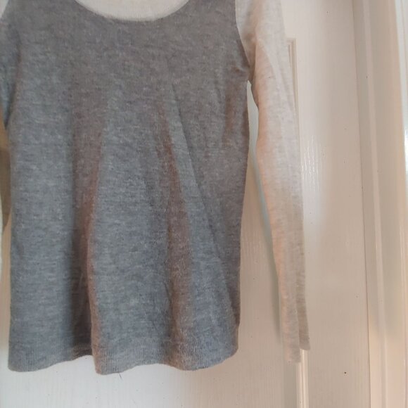 Banana Republic Alpaca/Nylon/Wool Blend L Sleeve Elbow Patch Pullover M - Picture 5 of 11